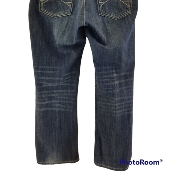 TK Axel Treadwell Relaxed Straight Leg Men's  Blue Denim Jeans  Sz 38 x 32 - Picture 2 of 9